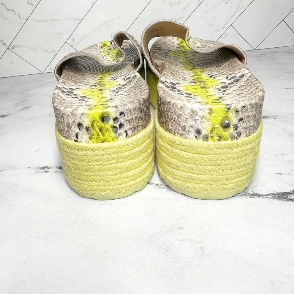 Kate Spade Zia Platform Leather Espadrille Snake Print Size 9 B